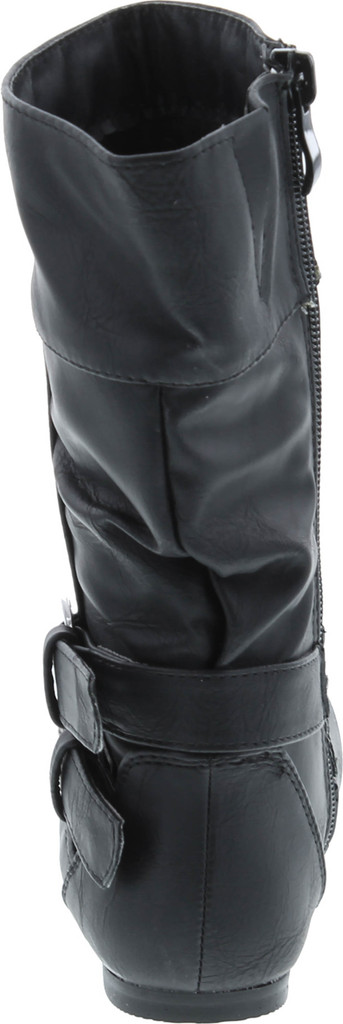 Link Sonny-54K Youth Girl's Fashion Low Heel Zipper Buckle Round Toe Riding Boot