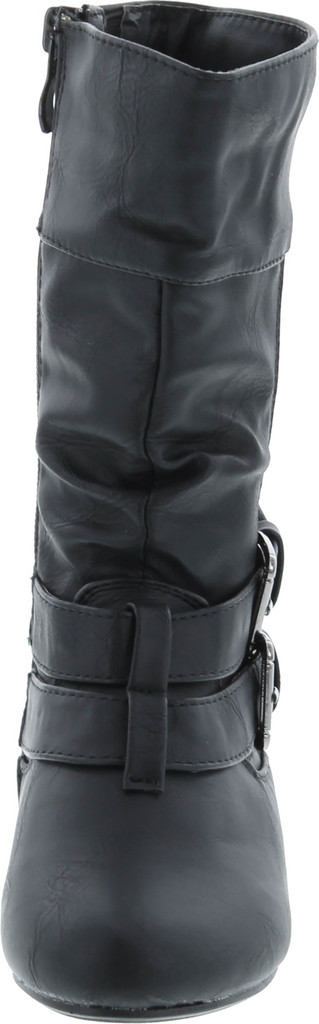 Link Sonny-54K Youth Girl's Fashion Low Heel Zipper Buckle Round Toe Riding Boot