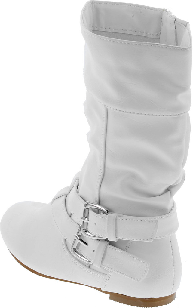 Link Sonny-54K Youth Girl's Fashion Low Heel Zipper Buckle Round Toe Riding Boot