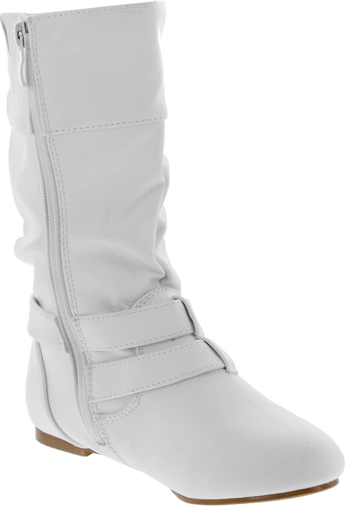 Link Sonny-54K Youth Girl's Fashion Low Heel Zipper Buckle Round Toe Riding Boot