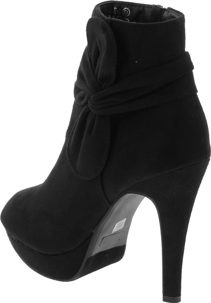 Top Moda Mve Shoes Women's High-Heels Frosted Low-Top Solid Zipper Boots