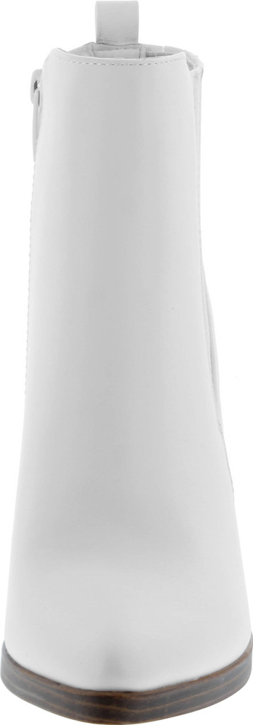 Womens Ankle Boots Chunky Stacked Mid Heel Elastic Chelsea