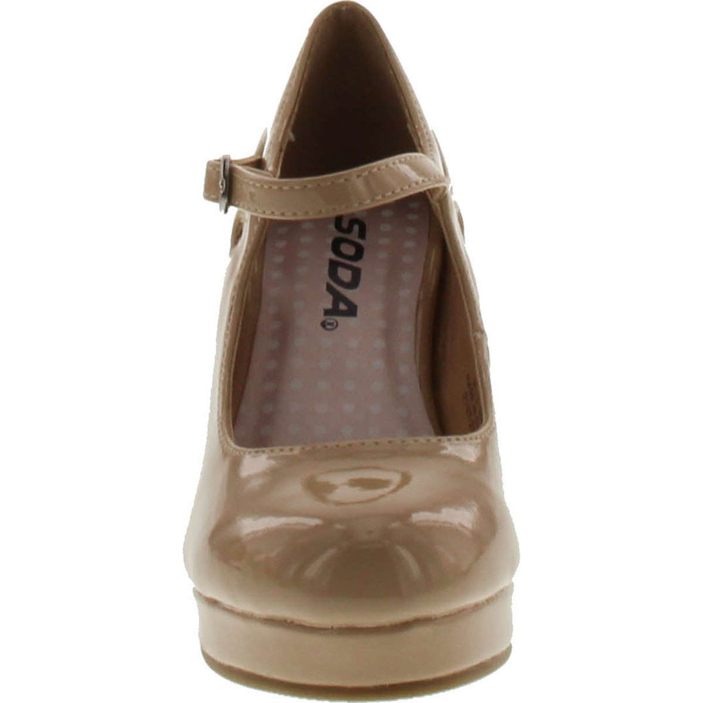 Soda Tyleeiis Black Children's Almond Toe Mary Jane Platform Cut Out Dress Wedge Heel