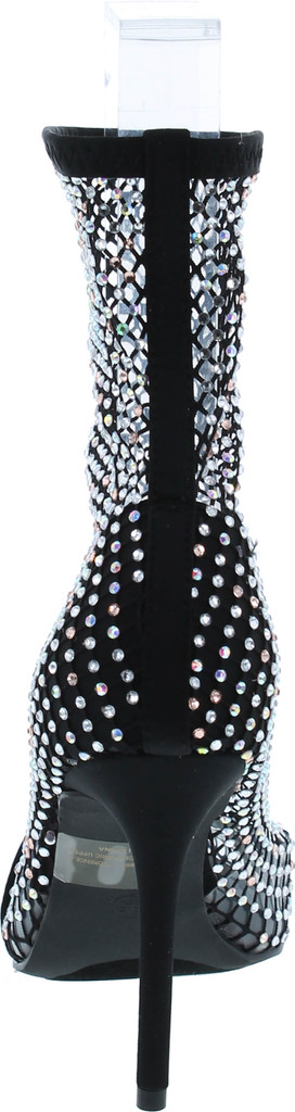 Cape Robbin Florence Stiletto High Heels For Women, Rhinestone Sparkle Fishnets