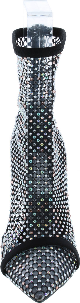 Cape Robbin Florence Stiletto High Heels For Women, Rhinestone Sparkle Fishnets