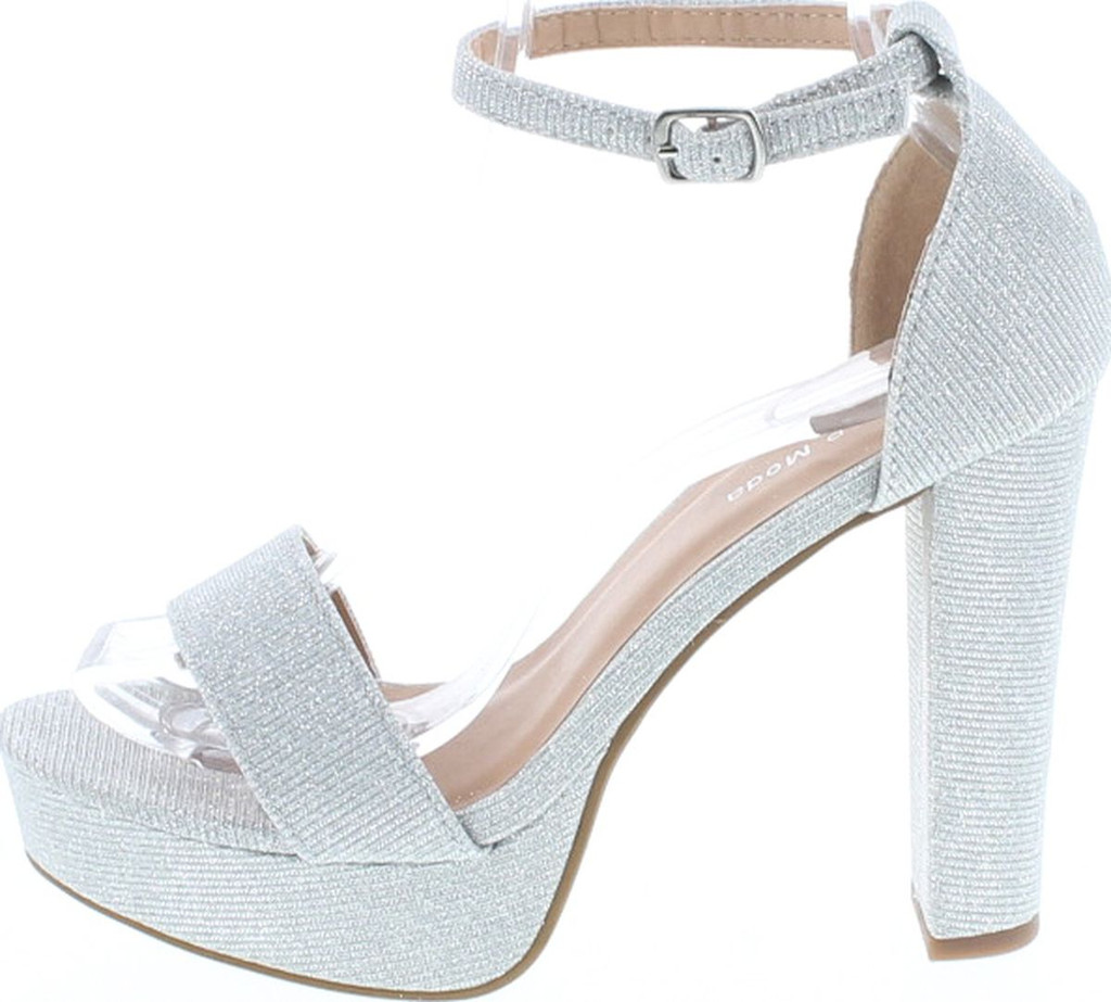 Top Moda Women's Top Moda Thomas-52 Open Toe High Chunky Block Heel Platform Ankle Strap Sandals