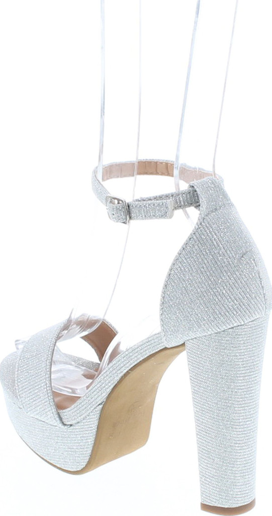 Top Moda Women's Top Moda Thomas-52 Open Toe High Chunky Block Heel Platform Ankle Strap Sandals