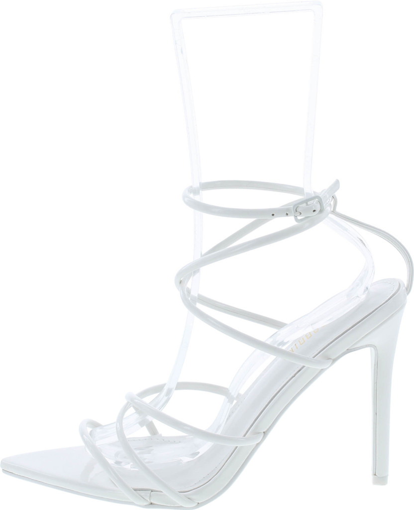 Cape Robbin Women's Strappy Pointy Open Toe Ankle Strap Stiletto Sandal-Ada