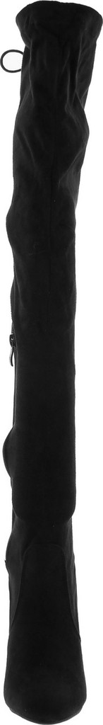 Nature Breeze Womens Stretchy Thigh High Pull String Chunk Heel Combat Boots