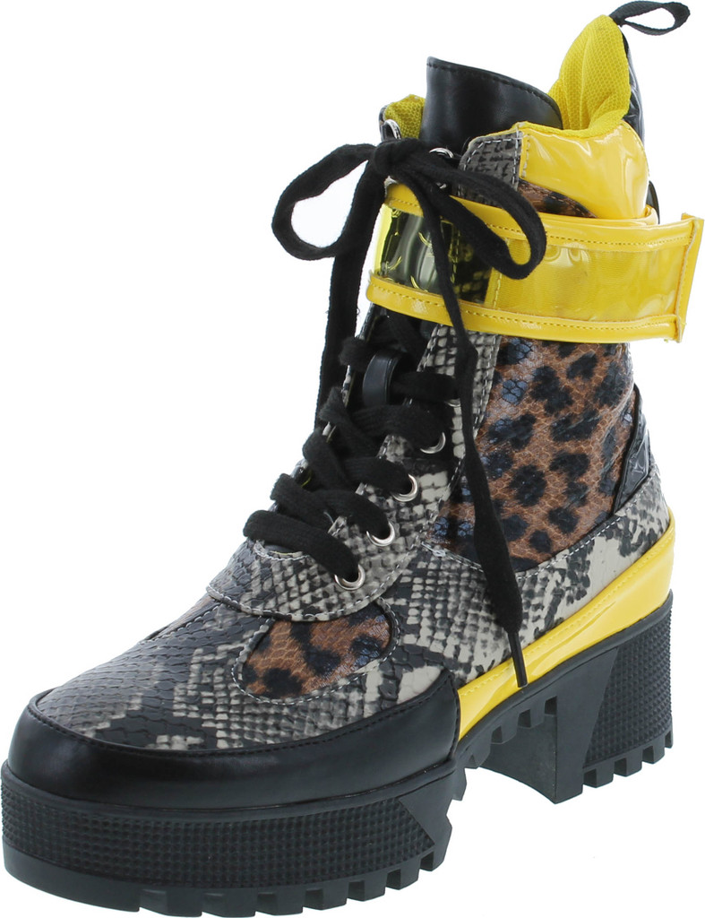 Cape Robbin Future Wave Combat Boots For Women Platform Boots With Chunky Block Heels Womens High Tops Boots