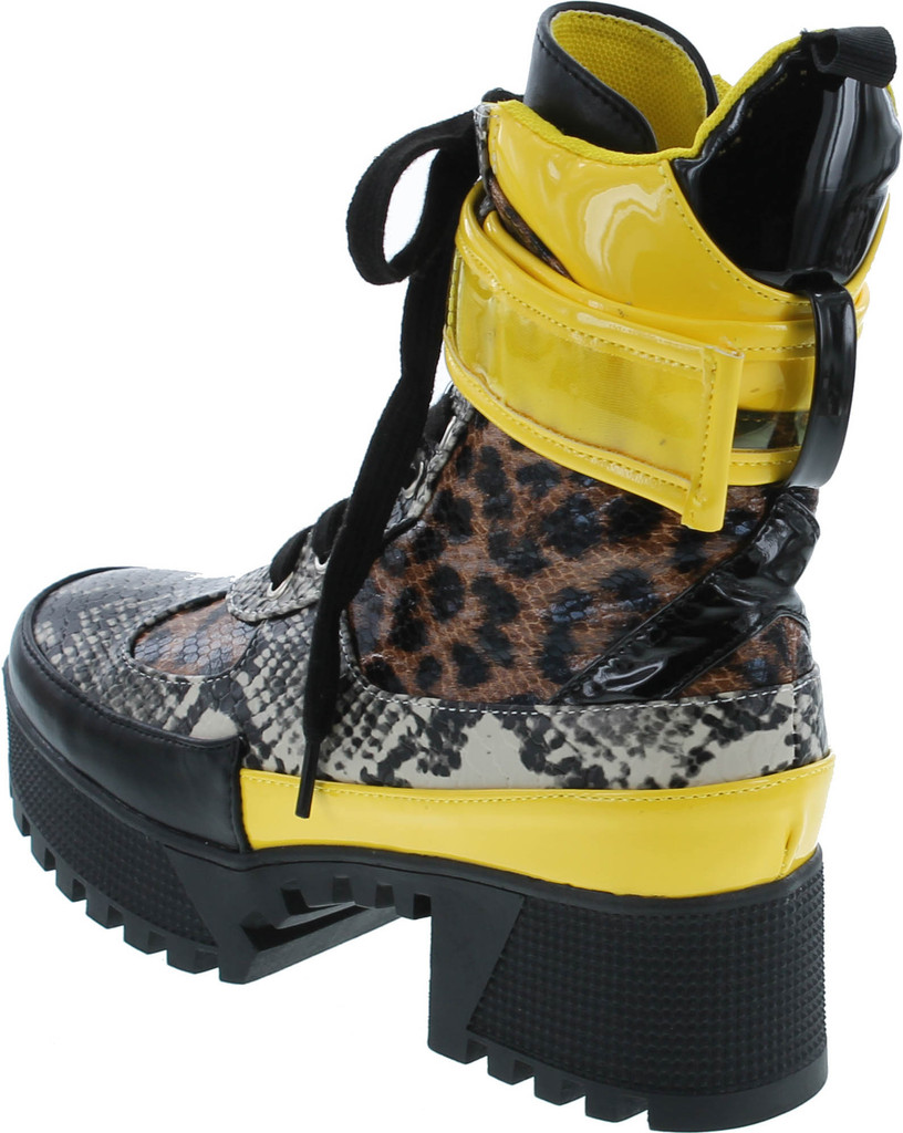 Cape Robbin Future Wave Combat Boots For Women Platform Boots With Chunky Block Heels Womens High Tops Boots