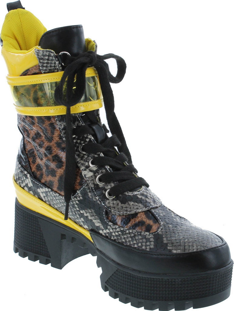 Cape Robbin Future Wave Combat Boots For Women Platform Boots With Chunky Block Heels Womens High Tops Boots