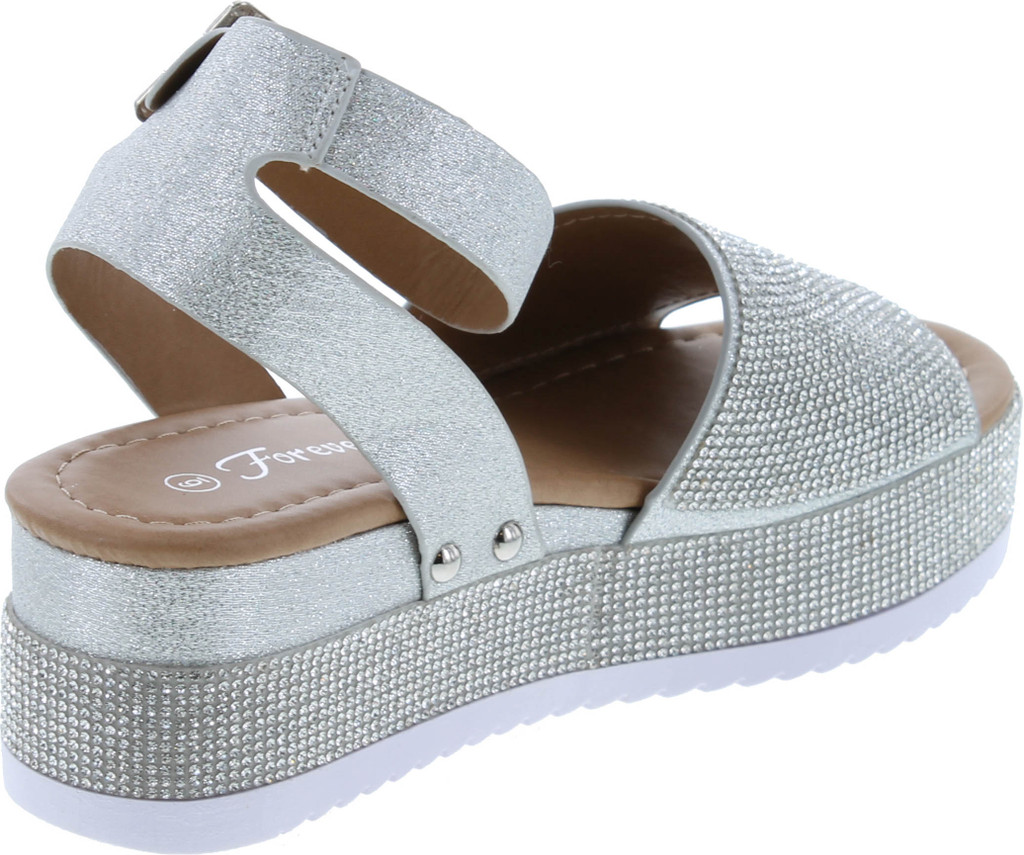 Women's Luxury Rhinestone Glitter Crystal Slide Footbed Platform Sandals