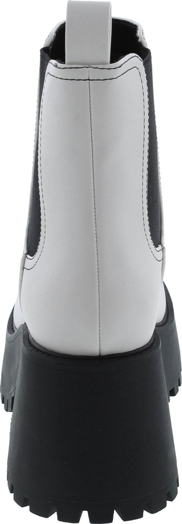 Soda Instant Women Chunky Lug Sole Mid Heel Chelsea Fashion Ankle Bootie W/Double Elastic Gore