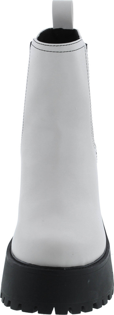 Soda Instant Women Chunky Lug Sole Mid Heel Chelsea Fashion Ankle Bootie W/Double Elastic Gore