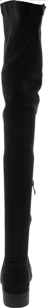 Nature Breeze Olympia 20 Womens Stretchy Thigh High Side Zipper Low Heel Combat Boots