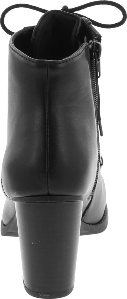 Soda Women's Korman Lurk Faux Leather Lace Up High Chunky Heel Ankle Booties