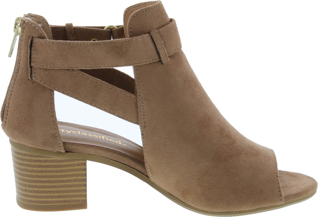 City Classified Women's Shoes Invest Suede Peep Toe Ankle Fashion Boots