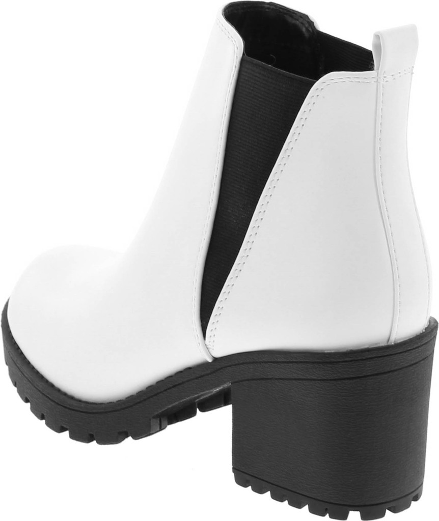 Soda Origami Womens Lug Sole Chelsea Ankle Booties Elastic Sides