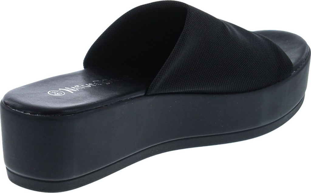 Nature Breeze Women's Stretchy Slip On Peep Toe Backless Platform Sandals