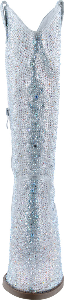 Forever Women Rhinestone Western Cowboy Pointed Toe Knee High Pull-On Boots