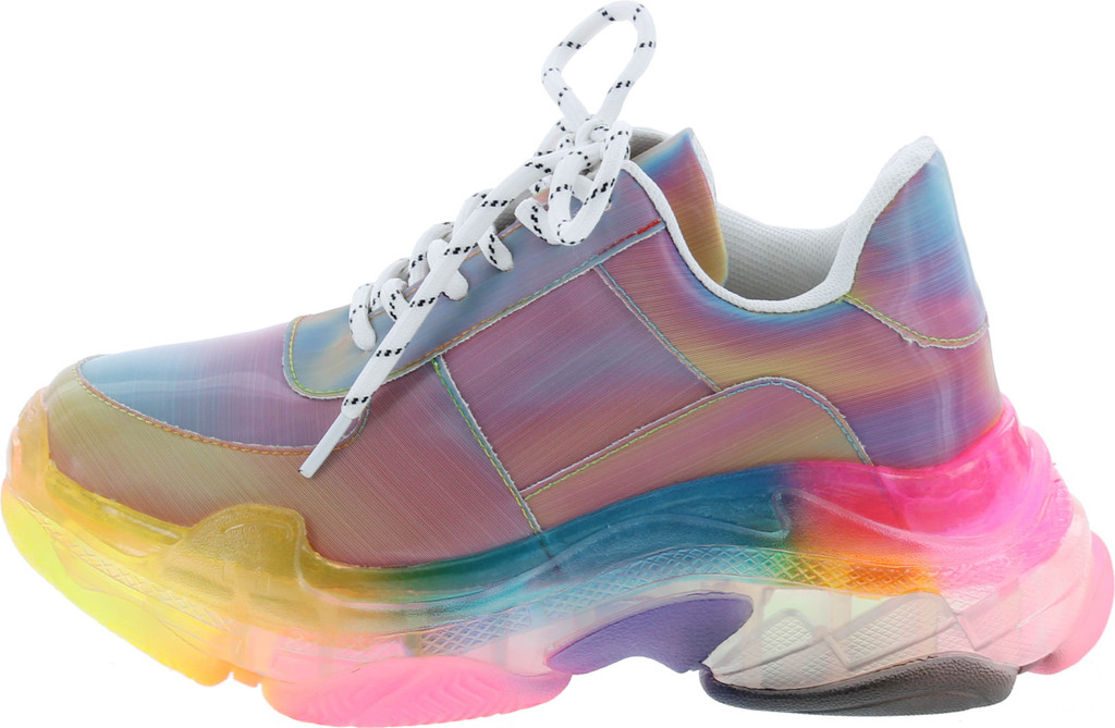 Cape Robbin Presents Mdt Cyber Sneakers For Women Wedge Fashion Sneaker Shoes For Women With Chunky Block Heels