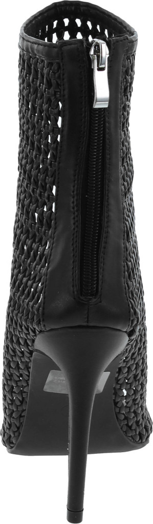 Cape Robbin Weave Sexy Stiletto High Heels For Women, Pointed Peep Toe Booties With Zipper Closure