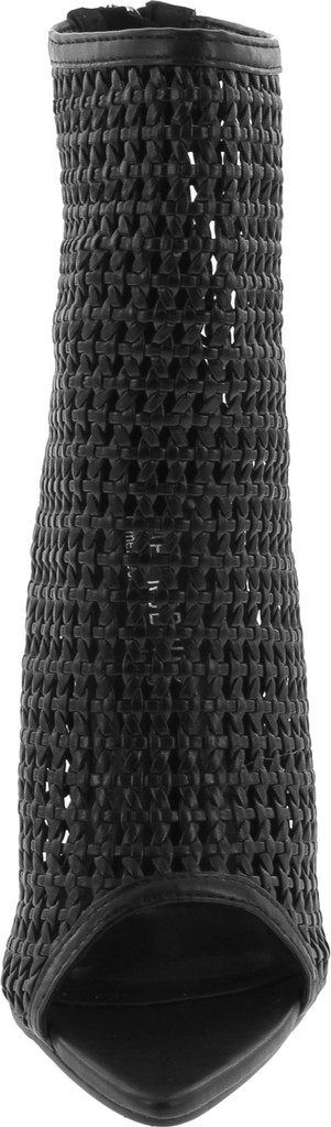 Cape Robbin Weave Sexy Stiletto High Heels For Women, Pointed Peep Toe Booties With Zipper Closure