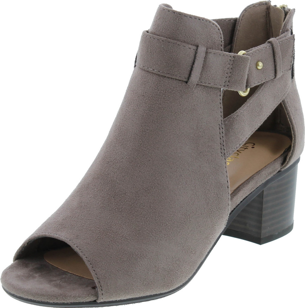 City Classified Invest Women's Fashion Cutout Side Strap Heeled Ankle Sandal Booties