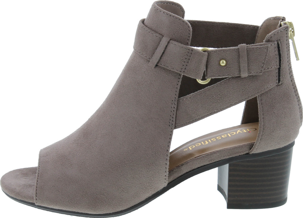 City Classified Invest Women's Fashion Cutout Side Strap Heeled Ankle Sandal Booties