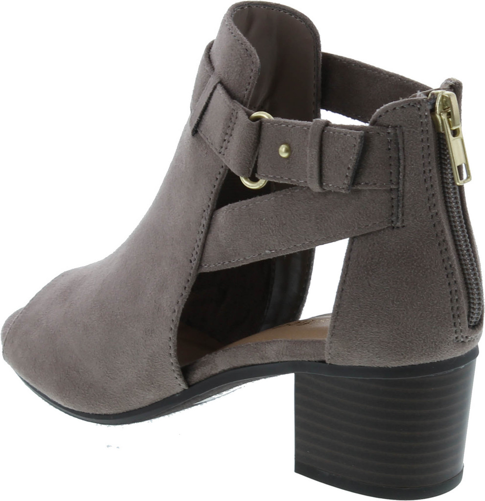 City Classified Invest Women's Fashion Cutout Side Strap Heeled Ankle Sandal Booties