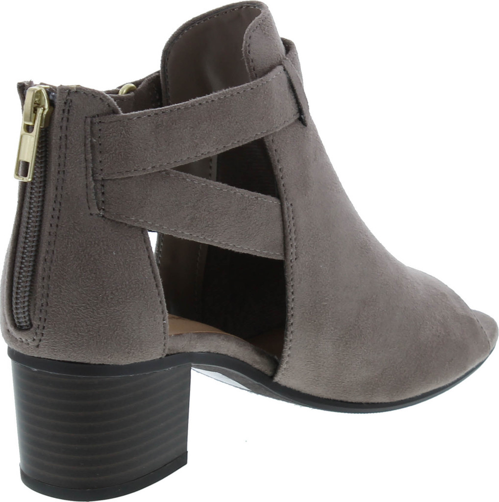 City Classified Invest Women's Fashion Cutout Side Strap Heeled Ankle Sandal Booties