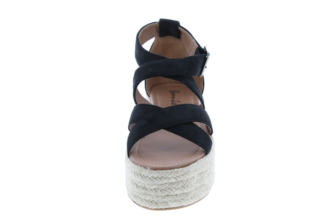Bonnibel Fatima-1 Cute Sexy Expadrille Platfrom X Strap Sandals, Open Toe