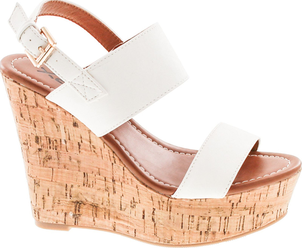 Static Footwear Bunty-02 Women's Platform Wedge Heel Open Toe Single Band Slingback Ankle Strap Pu Sandals