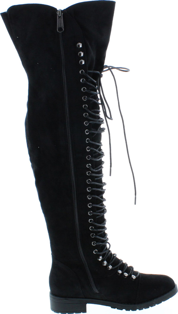 Travis 05 Women Military Lace Up Thigh High Combat Boot