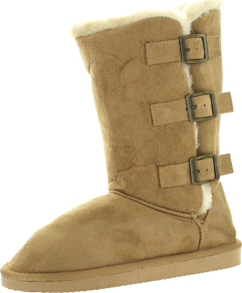 Static Footwear Womens Microsuede 10" Winter Boots With Buckle Detail