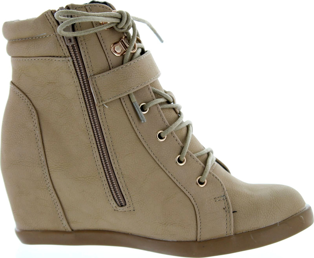 Top Moda Womens Peter-1 Fashion Wedge Sneakers