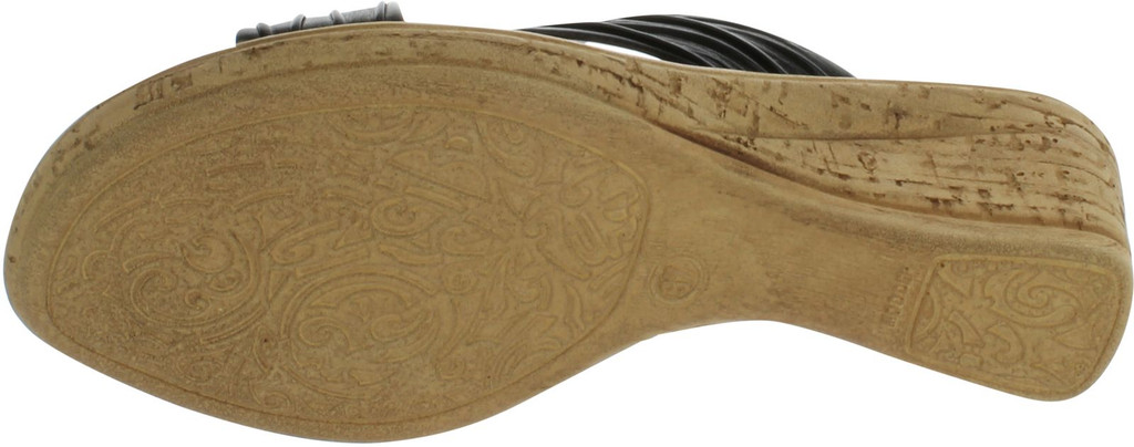 Patrizia By Spring Step Marge Open Toe Wedge Sandals Shoes Black Womens