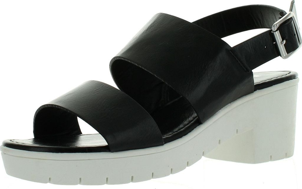 Bamboo Womens Odessa-05 White Sole Dual Strap Sling Back Closure Fashion-Sandals