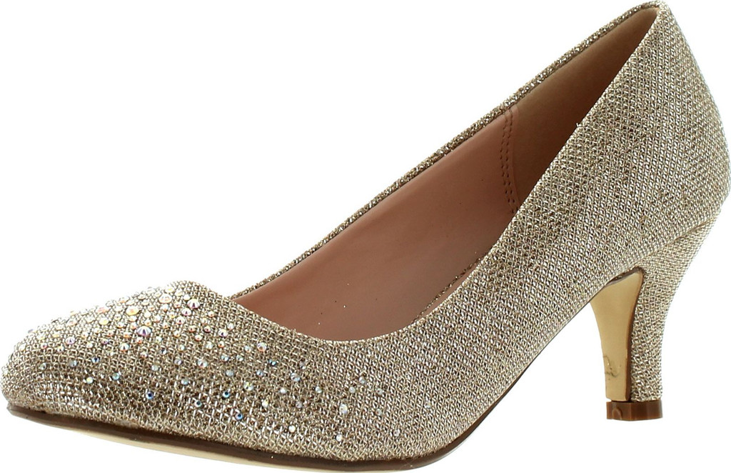 Bonnibel Wonda-1 Womens Round Toe Low Heel Glitter Dress Pumps