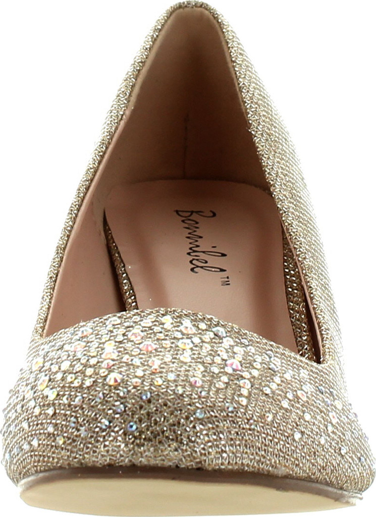 Bonnibel Wonda-1 Womens Round Toe Low Heel Glitter Dress Pumps