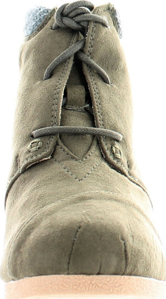 Qupid Womens Olee-15/Rex-S Lace Up Faux Leather Ankle Wedge Boots