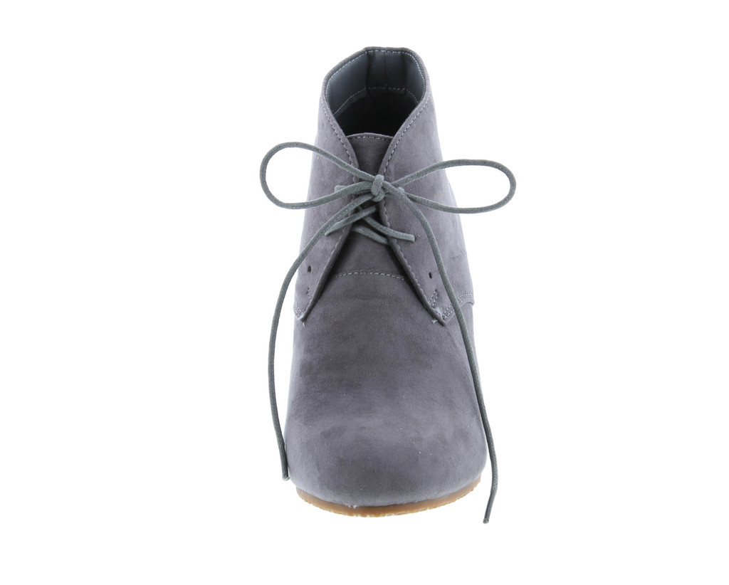 Anna Sally-5 Womens Adorable Almond Toe Lace Up Wedge Ankle Bootie