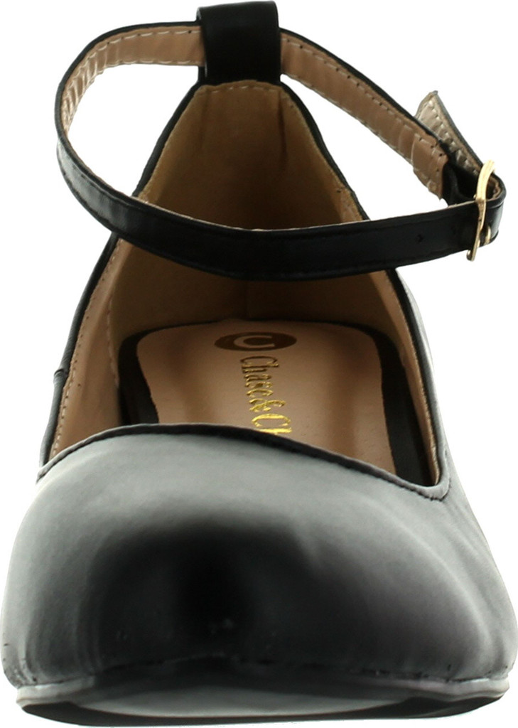 Chase & Chloe Womens Bobby1 Closed Round Toe Ankle Strap Hidden Wedge High Heel Shoes