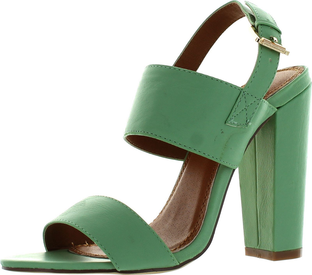 Static Footwear Fay-1 Womens Round Toe Buckle Ankle Strap Chunky Heel Dress Sandals