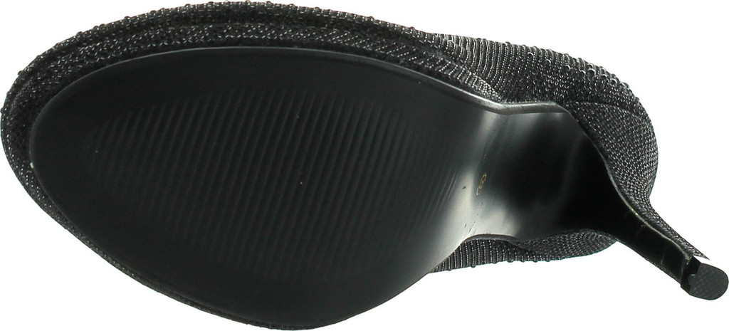 Bonnibel Olga-7 Round Toe Glitter Mesh Rhinestone Studded Low Platform Pump Heels