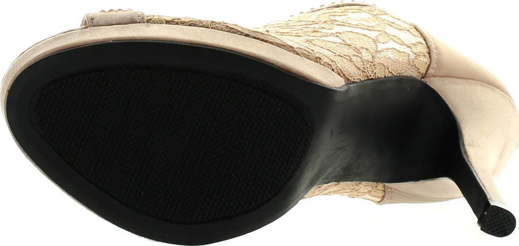 De Blossom Yael-9 Womens Wedding Bridal High Heel Platform Cystal Lace Ankle Bootie Shoes