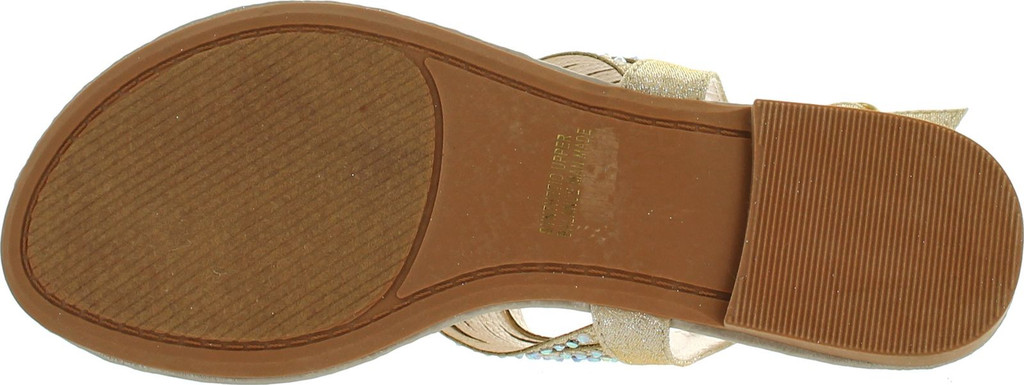 De Blossom Collection Jacob-5 Womens Glitter T-Strap Slingback Sandals