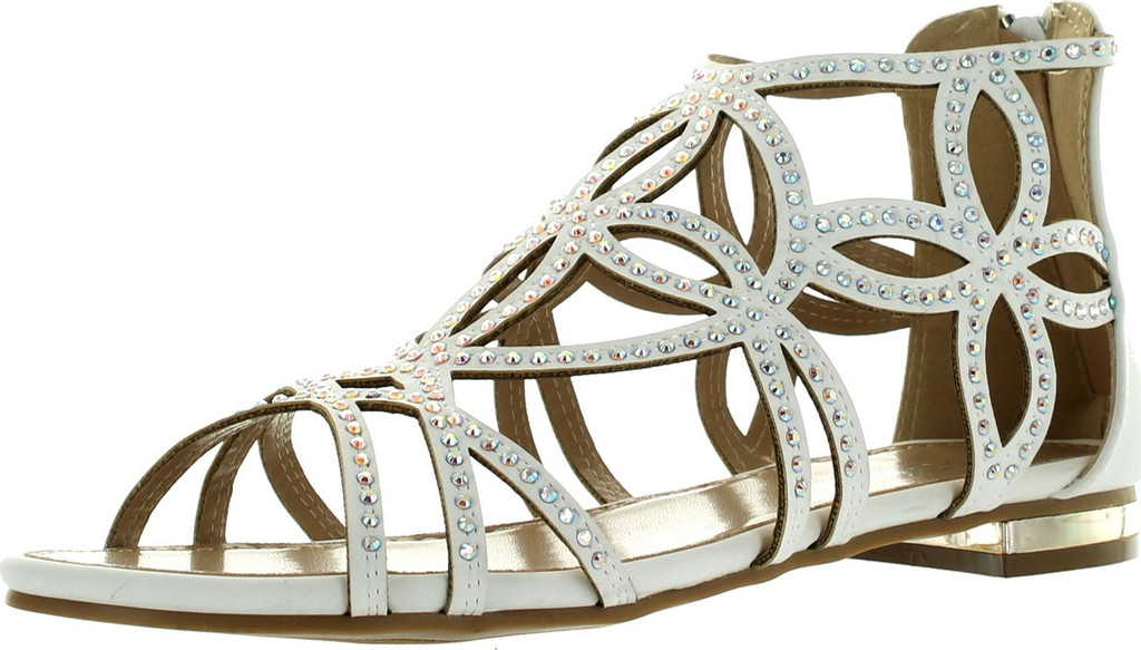 Forever Tory-63 Womens Cut Out Back Zip Flat Sandals