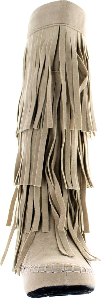 Womens 28-Mudd55 Closed Toe Mid Calf Knee High Mocassin Flat Boot